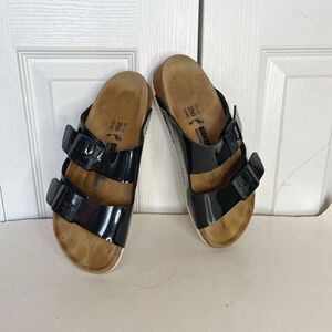 Birkenstock Patent Leather Milano Super Grip Arizona Strappy Dad Sandals